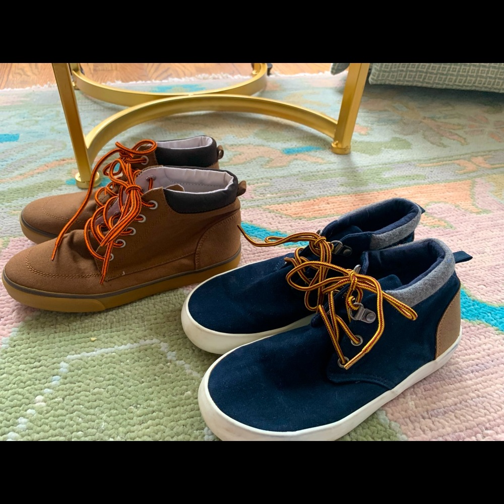 Two pairs like new boys boots size 2